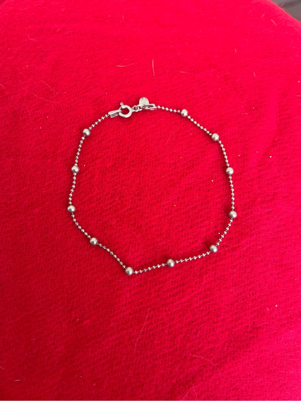 Sterling Silver Beaded Bracelet - Silver